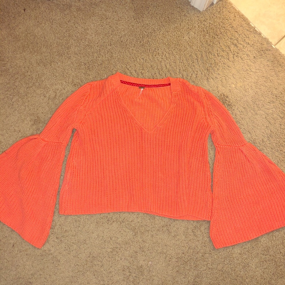 Free people cropped orange sweater